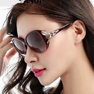 NEW Trendy Polarized Sunglasses UV Protection Round Sunglasses Eyewear Chestnut